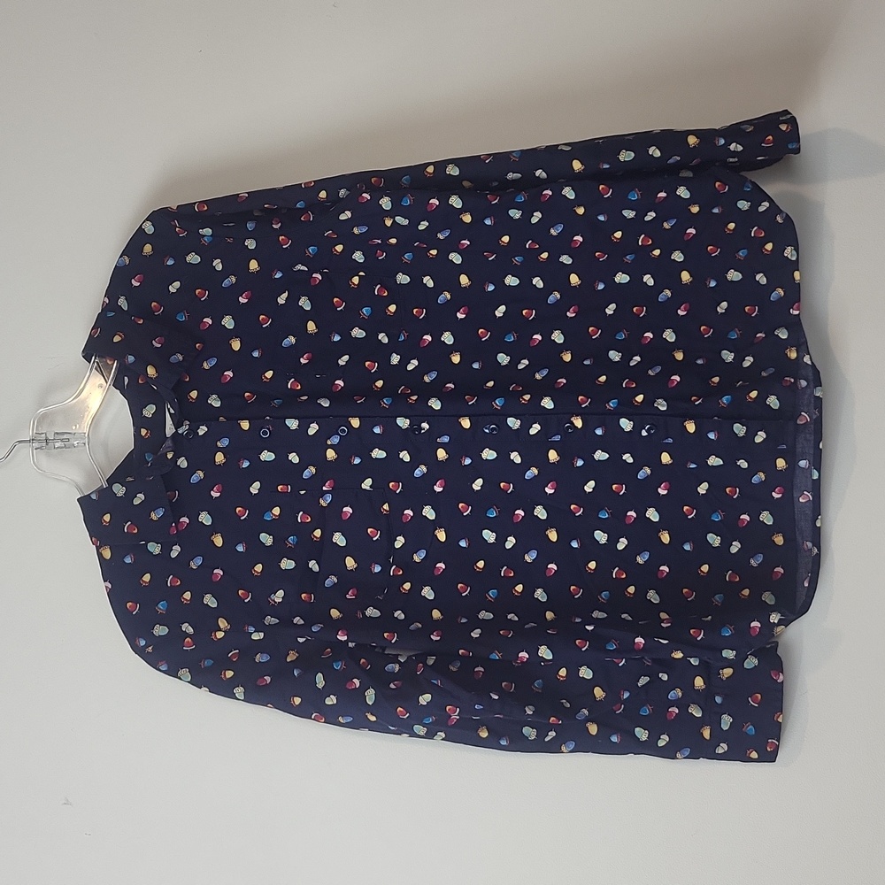 Talbots Blue With Multicolored Acorn Print Roll-T… - image 1